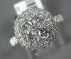 LARGE 1.32CT DIAMOND 14KT WHITE GOLD CLUSTER INVISIBLE FLOWER HALO FILIGREE RING