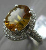 ESTATE LARGE 3.95CT DIAMOND & AAA CITRINE 14K WHITE GOLD 3D OVAL SWIRL FUN RING