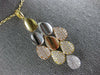 ESTATE LARGE 1.07CT DIAMOND 18KT WHITE YELLOW & ROSE GOLD TEAR DROP LEAF PENDANT