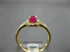 ESTATE WIDE 1.22CT DIAMOND & AAA OVAL RUBY 14KT ROSE GOLD DOUBLE HALO LOVE RING