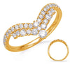 .54CT DIAMOND 14KT YELLOW GOLD 3D CLASSIC 3 ROW V SHAPE CROWN ANNIVERSARY RING