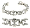 ESTATE WIDE 4.95CT DIAMOND 14KT WHITE GOLD 3D SQUARE LINK TENNIS BRACELET