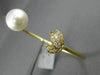 ESTATE LARGE .22CT DIAMOND & AAA SOUTH SEA PEARL 18K YELLOW GOLD BANGLE BRACELET