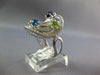 ESTATE 2.64CT DIAMOND & AAA MULTI GEM 14KT WHITE GOLD 3D CIRCULAR FUN LOVE RING