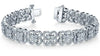 WIDE 5.55CT DIAMOND 14KT WHITE GOLD MULTI FLOWER ETERNITY LOVE TENNIS BRACELET