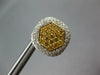 LARGE 1.74CT WHITE & CANARY DIAMOND 18KT YELLOW GOLD 3D HEXAGON CLIP ON EARRINGS