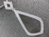 ESTATE LARGE .39CT DIAMOND 18KT WHITE GOLD 3D TEAR DROP DOUBLE ROW FUN PENDANT