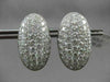 ESTATE LARGE 7.07CTW DIAMOND 18KT WHITE GOLD OVAL FILIGREE PAVE CLIP ON EARRINGS