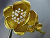 ESTATE EXTRA LARGE 1.0CT DIAMOND 18KT WHITE & YELLOW GOLD ROSE FLOWER BROOCH PIN