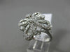 ESTATE LARGE .89CT DIAMOND 14KT WHITE GOLD 3D OPEN FLOWER ETOILE FILIGREE RING