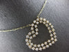 EXTRA LARGE 2.65CT DIAMOND 14KT YELLOW GOLD DOUBLE OPEN HEART SIDEWAYS NECKLACE