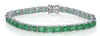 LARGE 12.09CT DIAMOND & AAA EMERALD 18KT WHITE GOLD EMERALD CUT TENNIS BRACELET