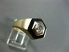 ESTATE WIDE .60CT OLD MINE DIAMOND 14K Y&W GOLD HEXAGON STUNNING MENS RING 22350