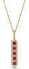 ESTATE 1.26CT DIAMOND & AAA RUBY 14K YELLOW GOLD 3D CLASSIC BAR FLOATING PENDANT