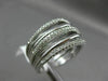 ESTATE .56CT ROUND DIAMOND 14KT WHITE GOLD 3D MULTI ROW CRISS CROSS LOVE RING