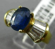 ESTATE WIDE 2.71CT DIAMOND & AAA OVAL SAPPHIRE 14KT YELLOW GOLD ENGAGEMENT RING