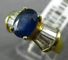 ESTATE WIDE 2.71CT DIAMOND & AAA OVAL SAPPHIRE 14KT YELLOW GOLD ENGAGEMENT RING