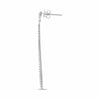 ESTATE 0.87CT DIAMOND 14KT WHITE GOLD 3D DOUBLE BAR ELONGATED HANGING EARRINGS