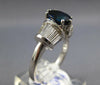 ESTATE WIDE 2.9CT DIAMOND & AAA SAPPHIRE 18KT WHITE GOLD 3D OVAL ENGAGEMENT RING