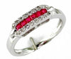 ESTATE .43CT DIAMOND & AAA RUBY 14KT WHITE GOLD 3D PRINCESS & ROUND FUN RING