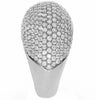 EXTRA LARGE 7.89CT DIAMOND 18KT WHITE GOLD 3D MULTI ROW DOME SHAPE COCKTAIL RING