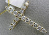 ESTATE LARGE .70CT DIAMOND 14KT YELLOW GOLD 3D CLASSIC CROSS FLOATING PENDANT