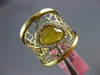 ESTATE LARGE 1.77 DIAMOND & AAA YELLOW SAPPHIRE 14KT YELLOW GOLD 3D WEB FUN RING