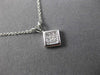 ESTATE .20CT DIAMOND 14K WHITE GOLD 3D CLASSIC INVISIBLE SQUARE FLOATING PENDANT