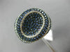 ESTATE WIDE 2.56CT DIAMOND & AAA SAPPHIRE 14K WHITE GOLD 3D OVAL MICRO PAVE RING