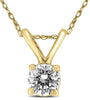ESTATE .25CT DIAMOND 14KT YELLOW GOLD CLASSIC SOLITAIRE 4 PRONG FLOATING PENDANT