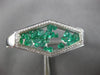 LARGE 4.2CT DIAMOND & AAA COLOMBIAN EMERALD 18KT WHITE GOLD MULTI SHAPE BRACELET