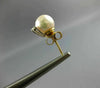 .04CT DIAMOND & AAA SOUTH SEA PEARL 14KT YELLOW GOLD 3D STUD EARRINGS #MILANO43