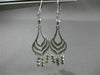 ANTIQUE LONG SEASHELL 14KT WHITE GOLD DIAMOND CUT CHANDELIER EARRINGS #19425