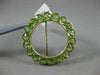 ANTIQUE LARGE 8.05CT AAA PERIDOT 14KT YELLOW GOLD 3D FLOWER CIRCULAR BROOCH PIN