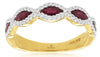 1.02CT DIAMOND & AAA RUBY 14K YELLOW GOLD MARQUISE & ROUND ANNIVERSARY LOVE RING