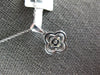 ESTATE .40CT DIAMOND 18KT WHITE GOLD 4 LEAF CLOVER FLOWER LOVE FLOATING PENDANT