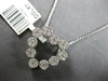 .50CT DIAMOND 14KT WHITE GOLD 3D MULTI FLOWER OPEN HEART SHAPE FLOATING PENDANT
