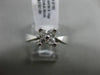 ESTATE WIDE .03CT DIAMOND 14K WHITE GOLD 3D FLORAL 4 STONE LUCIDA ENGAGMENT RING
