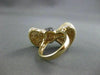 ESTATE LARGE 3.59CT BLACK & WHITE DIAMOND 14KT YELLOW GOLD BOW TIE RING STUNNING