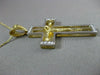 ESTATE LARGE .35CT DIAMOND 14KT TWO TONE GOLD 3 DIMENSION CROSS PENDANT #9875