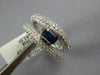 WIDE 2.1CT DIAMOND & AAA SAPPHIRE 14KT WHITE GOLD 3D EMERALD CUT ENGAGEMENT RING