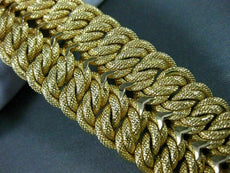 ANTIQUE WIDE & LONG 18K YELLOW GOLD GRADUATING HANDCRAFTED WOVEN BRACELET #22216