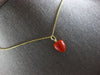 AAA CORAL 14KT YELLOW GOLD 3D HANDCRAFTED STRAWBERRY FUN FLOATING PENDANT #28215