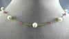 ESTATE AAA RUBY & PEARLS 14KT YELLOW GOLD 3D CLASSIC BY THE YARD NECKLACE #26222