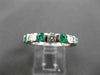 ESTATE 1.71CT DIAMOND & AAA COLOMBIAN EMERALD 14K WHITE GOLD ETERNITY RING 22293