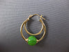 AAA GREEN TURQUOISE 14KT YELLOW GOLD 3D DOUBLE HOOP FUN HANGING EARRINGS #27015