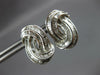 ESTATE .70CT DIAMOND 18KT WHITE GOLD BAGUETTE DOUBLE SWIRL CLASSIC STUD EARRINGS