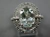 WIDE 2.81CT DIAMOND & AAA GREEN AMETHYST 14KT WHITE GOLD OVAL & ROUND HALO RING