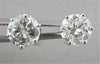 ANTIQUE 14KT GOLD 1.61CT 7MM ROUND 6 PRONG DIAMOND STUD EARRINGS F-G VS/SI