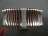 EXTRA LARGE .91CT DIAMOND 18KT WHITE GOLD DOUBLE CUFF SNAKE BAR BANGLE BRACELET